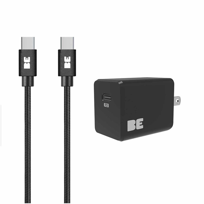 Blu Element Wall Charger USB-C 20W PD with 4FT USB-C Cable Black