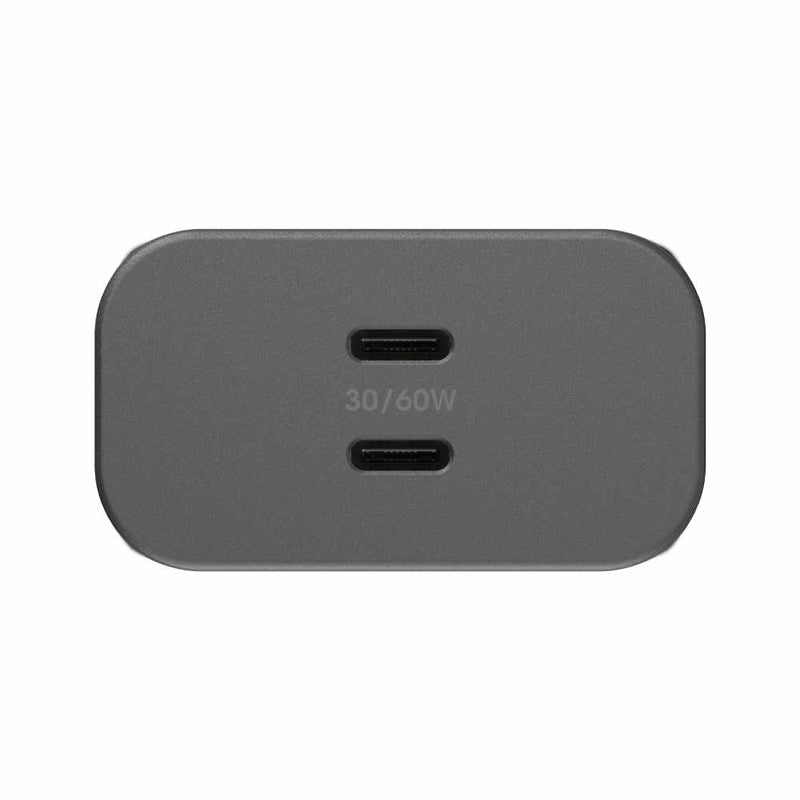 OtterBox Premium Pro Dual USB-C Wall Charger 60W GaN Nightshade (Black)