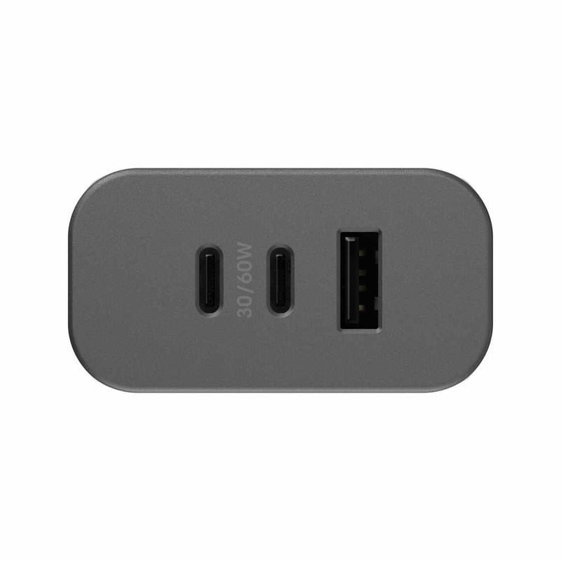 OtterBox Premium Pro Dual USB-C Wall Charger with Extra USB-A 72W (USB-C 30WX2 + USB-A 12W) Nightshade (Black)