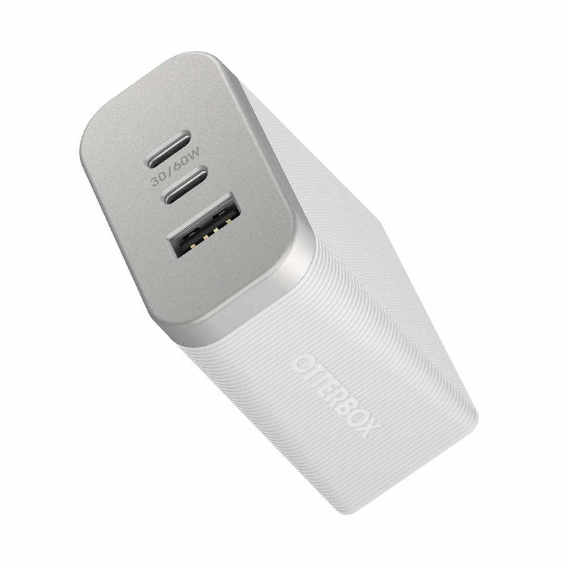 7880911 Premium Pro Dual USB-C Wall Charger w/extra USB-A 72W (USB-C 30WX2 + USB-A 12W) White