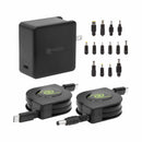 Helix/Retrak Charger 65W with 14 Tips Black + 6 inch USB-C Cable for Apple/PC Laptop