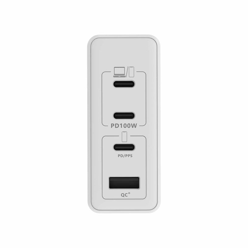 BEWCC100WW Wall Charger Multi Port GaN 100W PD & QC3 White