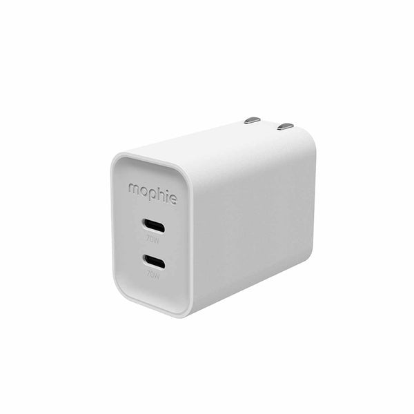 mophie Wall Charger 70W PD 2-Port USB-C White
