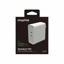mophie Wall Charger 100W GaN PD 2-Port USB-C White