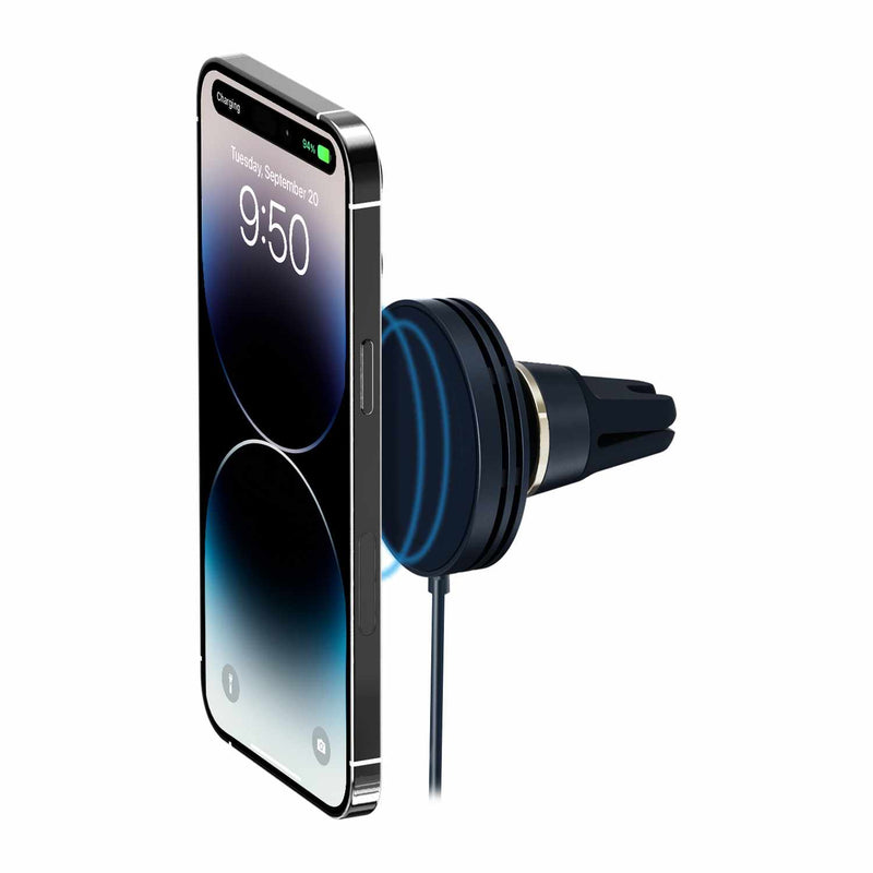 iOttie Velox Mini MagSafe Compatible Wireless Charging Air Vent Car Mount (Adapter Not Included) Dark Blue