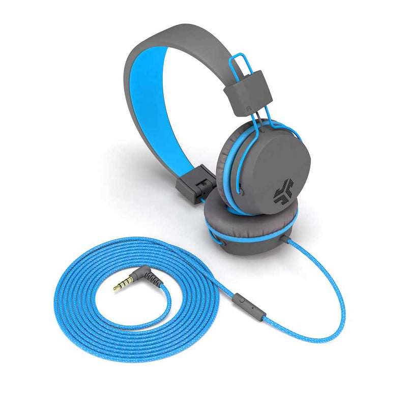 IFCHJKSTUDIORGRYBLU6 JBuddies Over Ear Folding Headphones Blue/Grey