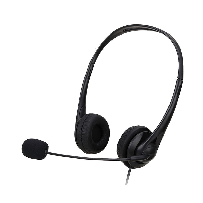 STHYADSY490AUXBK Stereo Headphone With Boom Mic & 3.5mm 4 Pole Connector Black