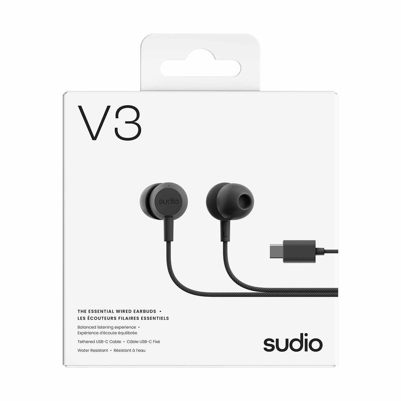V3BLK V3 Wired Earbuds Black