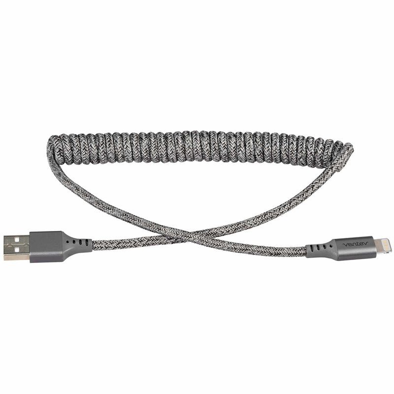 COILCABTGVNV Helix Coiled Charge/Sync Lightning Cable 1ft Grey