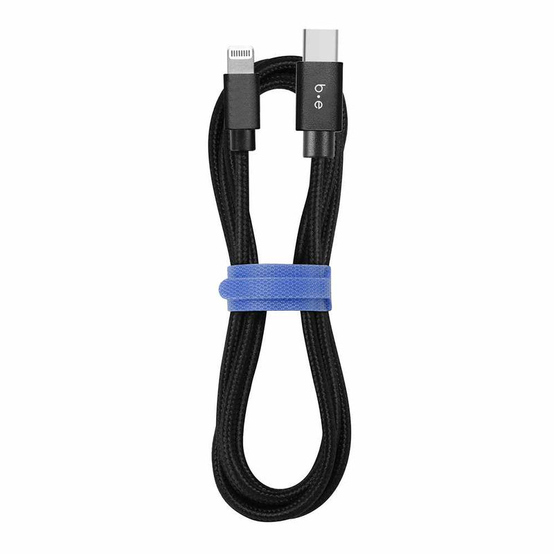 BEC2L4B Braided Charge/Sync USB-C to Lightning Cable 4ft Black