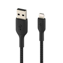 Belkin Charge/Sync BoostCharge Braided Lightning to USB-A Cable 6ft Black