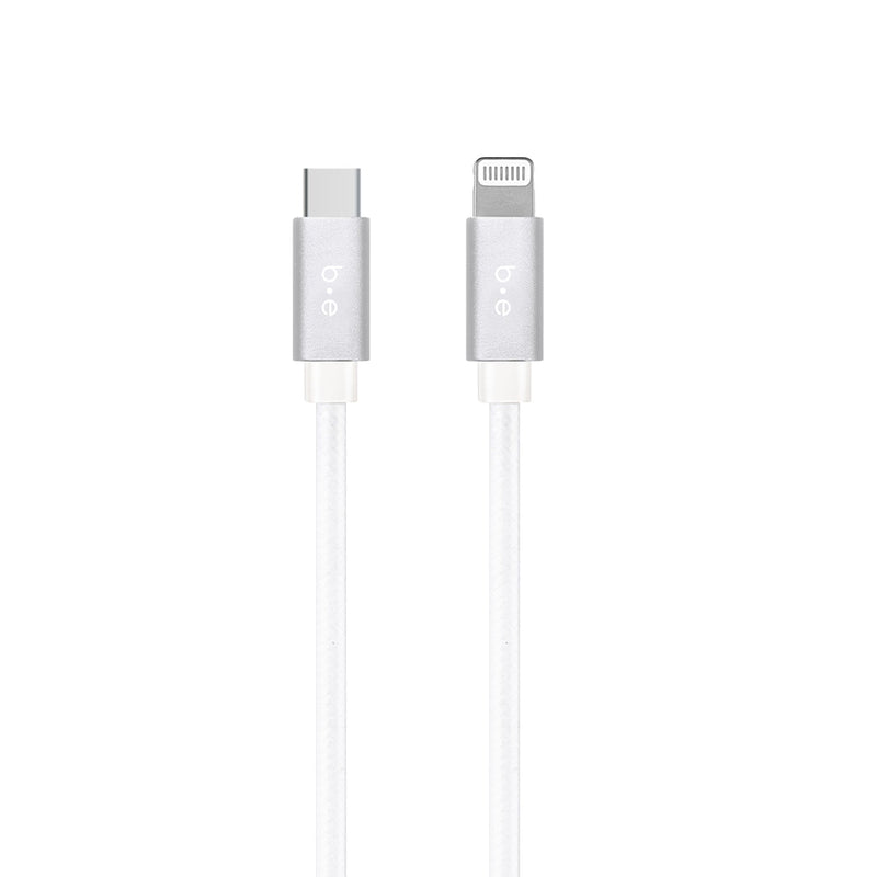 Blu Element Braided Charge/Sync USB-C to Lightning Cable 6ft White