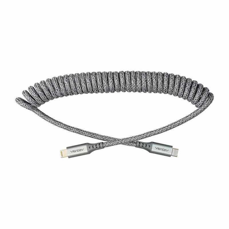 HC3GRY252382 Charge/Sync Helix Coiled USB-C to Lightning Cable 3ft Gray