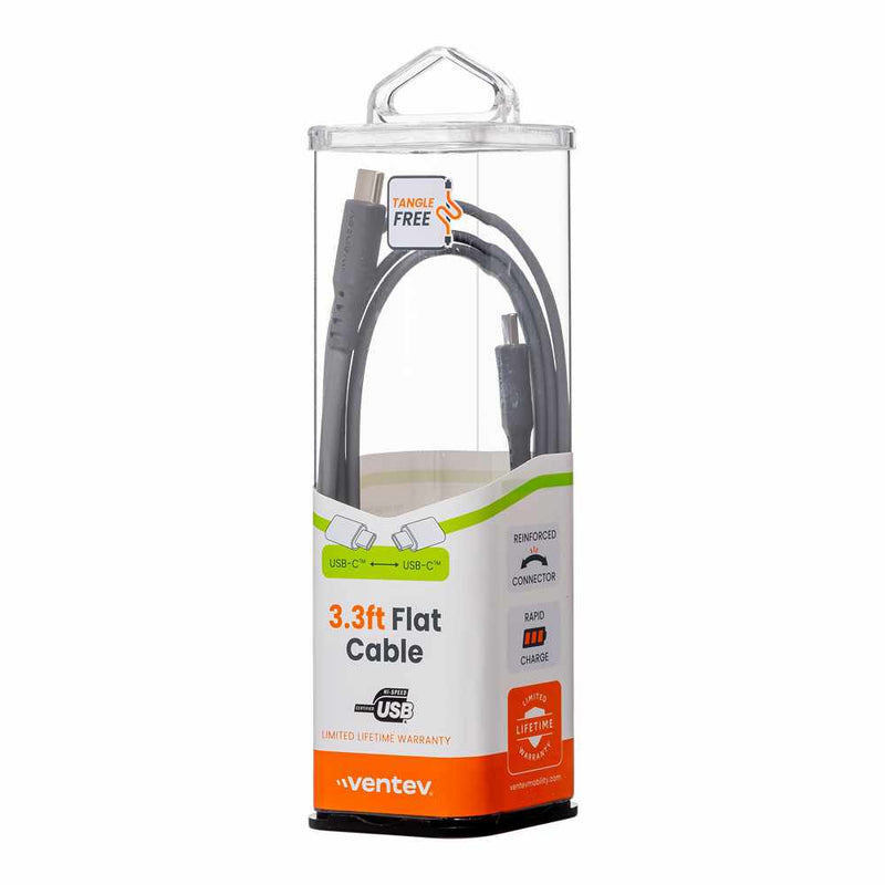 FC3GRY255966 ChargeSync Flat USB-C to USB-C Cable 3.3ft Gray