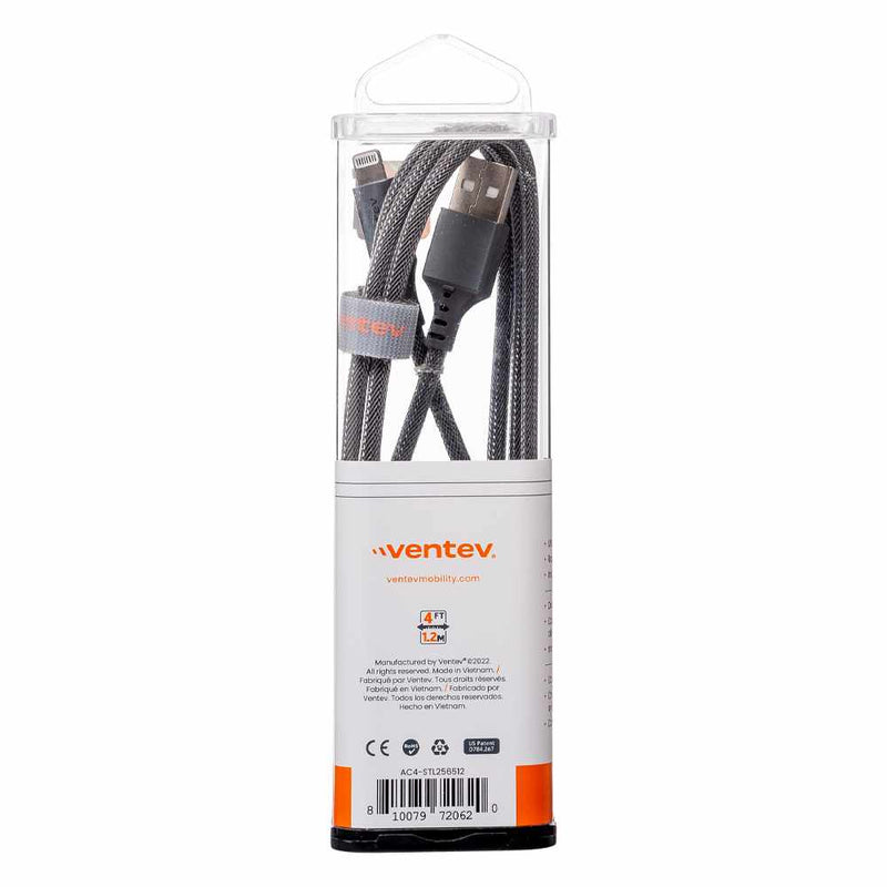 AC4STL256512 ChargeSync Alloy Lightning Cable 4ft Steel