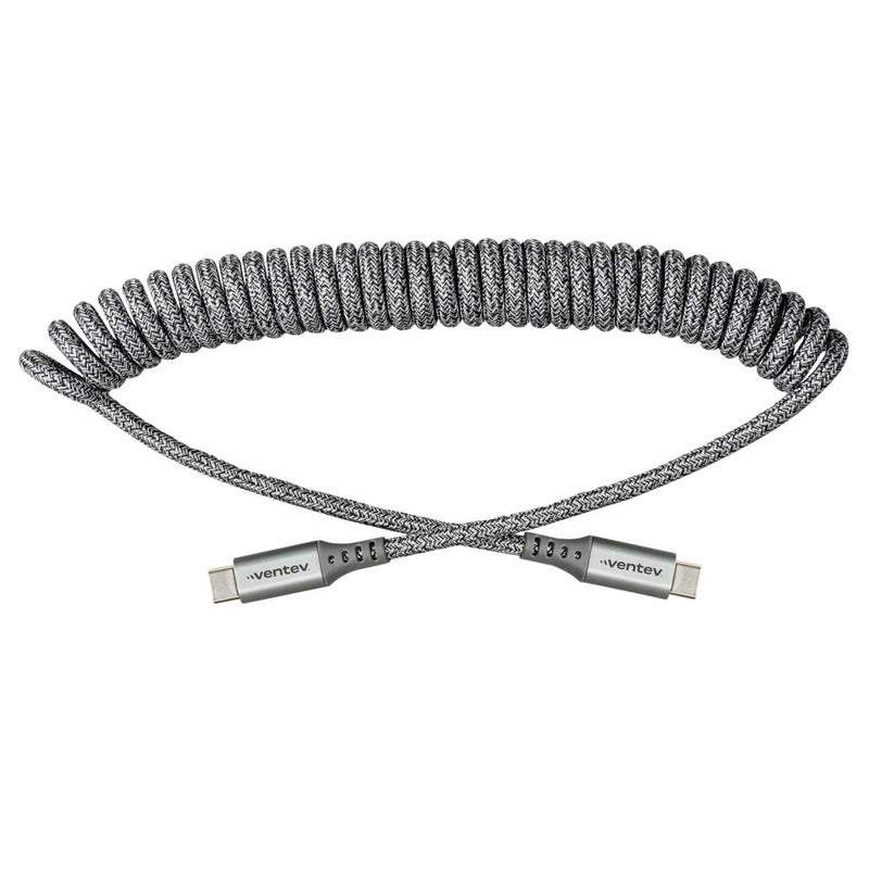 HC3GRY252383 Charge/Sync Coiled USB-C to USB-C Cable 3ft Gray