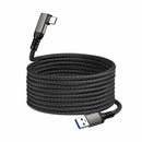 Bulk Packaging USB-A to USB-C USB 3.2 Fast Speed Braided Charge/Sync Cable L Shape 1m Black