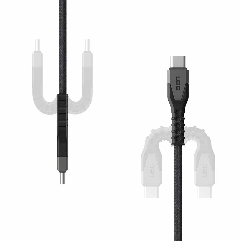 9B4413114030 Rugged Kevlar Core USB-C to USB-C Charge/Sync Cable 5ft Black/Grey