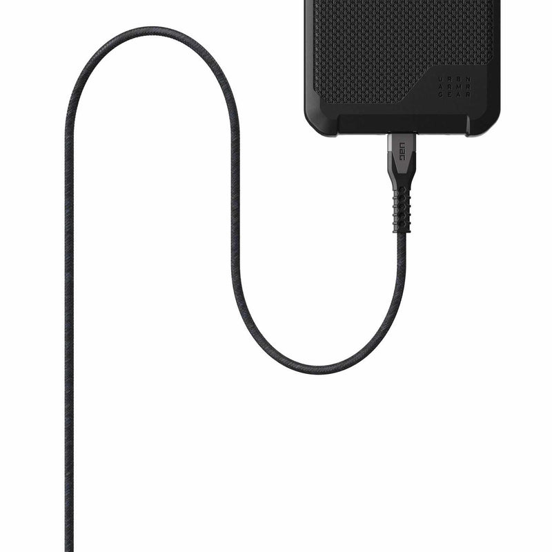 9B4414114030 Rugged Kevlar Core USB-C to Lightning Charge/Sync Cable 5ft Black/Grey