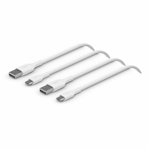 CAB001bt1MWH2PK BoostCharge USB-C to USB-A Cable 1mt (2 Pack) White