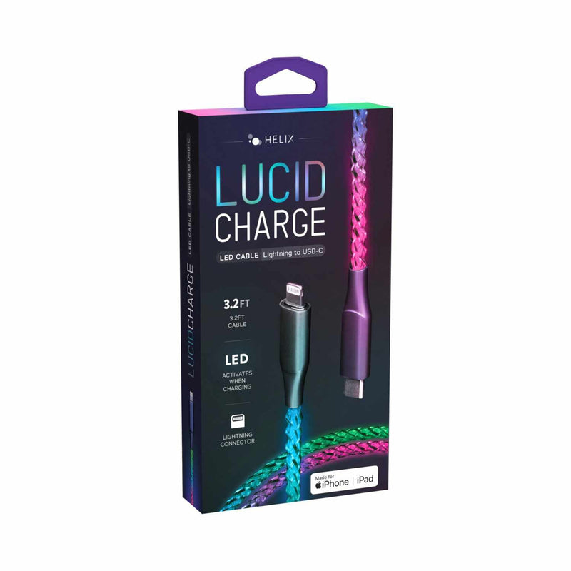 ETHCLTLED Lucid Charge LED Lightning to USB-C Cable Multi-Color