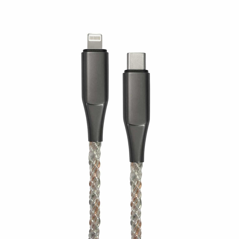 ETHCLTLED6 Lucid Charge LED 6' USB-C to Lightning Cable Translucent
