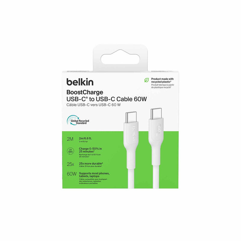 CAB023fq2MWH Boostcharge USB-C to USB-C Cable 2 M (60W) White