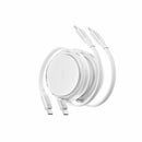 iOttie Retractable Cable 100W USB-C to USB-C (set of 2) 3ft White