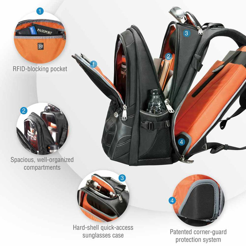EKP133B Concept 2 Travel Laptop Backpack Black