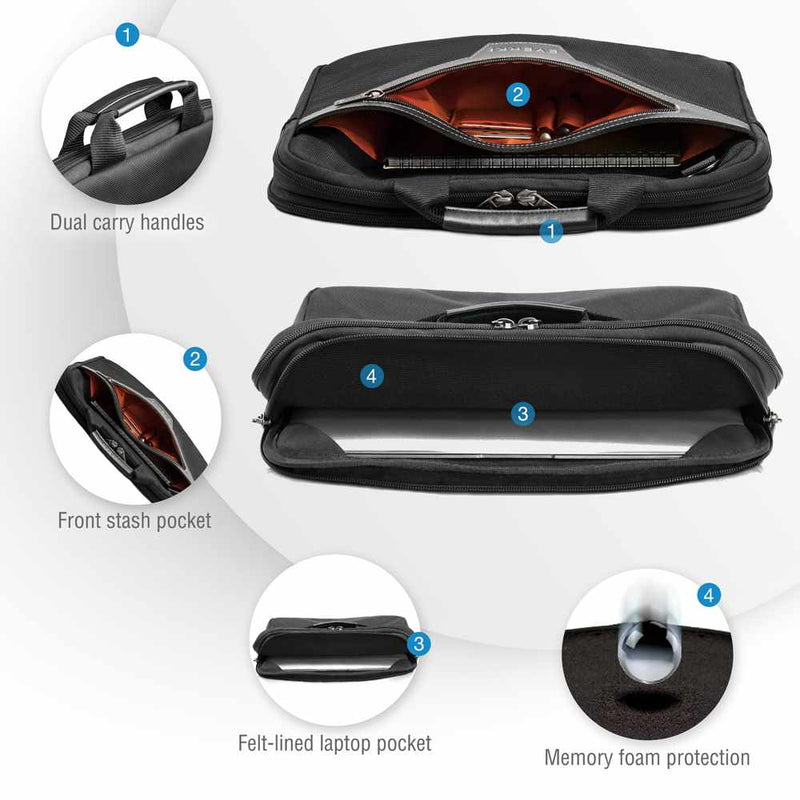 EKB414 Business Laptop Bag/Briefcase up to 14.1-Inch Black