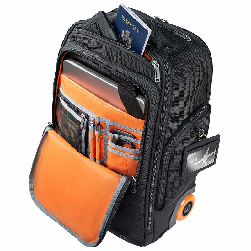 Everki Wheeled 123 Laptop Backpack Changeable Wheels Black