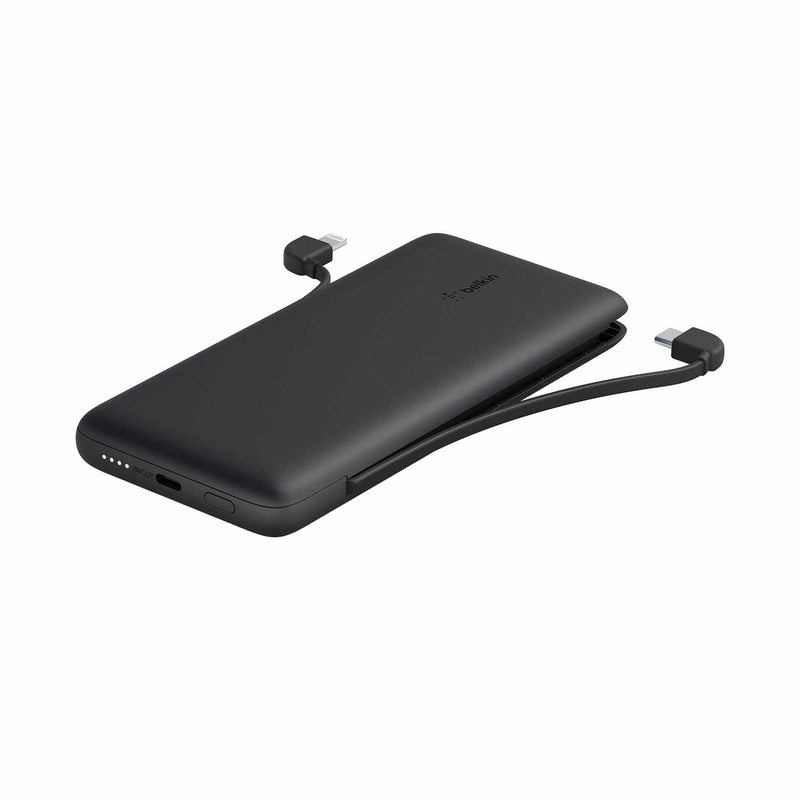 BPB006btBLK BoostCharge Plus Power Bank + Integrated Cables Black