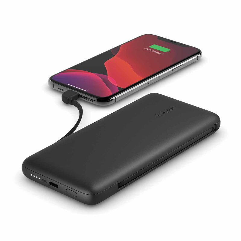 BPB006btBLK BoostCharge Plus Power Bank + Integrated Cables Black