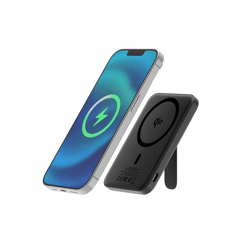 Blu Element Qi2 Wireless Power Bank with Kickstand 5K Black