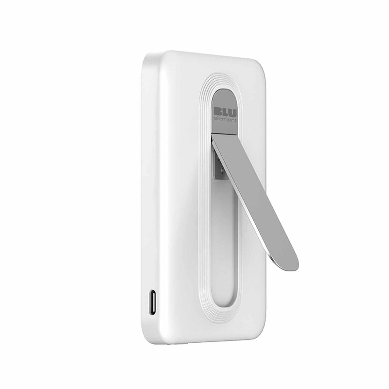 Blu Element Qi2 Wireless Power Bank with Kickstand 5K White
