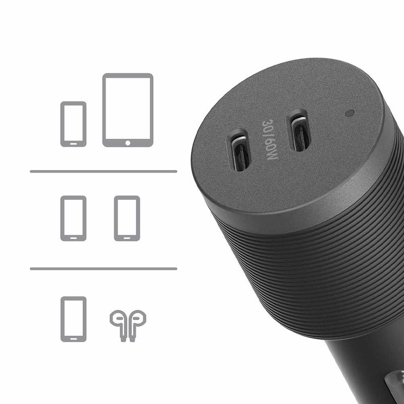 7880898 Premium Pro Dual USB Car Charger PD 60W USB-C Black