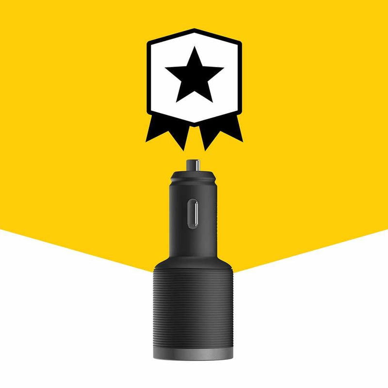 7880899 Premium Pro Dual USB-C Car Charger w/Extra USB-A 72W Black