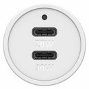 OtterBox Dual USB Premium Fast Charge Car Charger Power Delivery 30W + Power Delivery 20W White