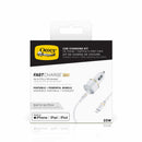 OtterBox Car Charger 20W PD USB-C with 3ft Lightning Cable White