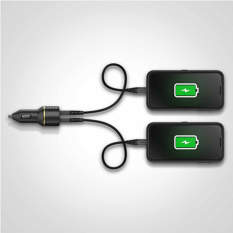 OtterBox Dual Fast Charge Premium Car Charger USB-C 30W (18W PD + USB-A 12W) Black