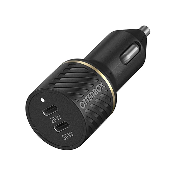 7881012 Dual USB Premium Fast Charge Car Charger PD 30W + PD 20W Black