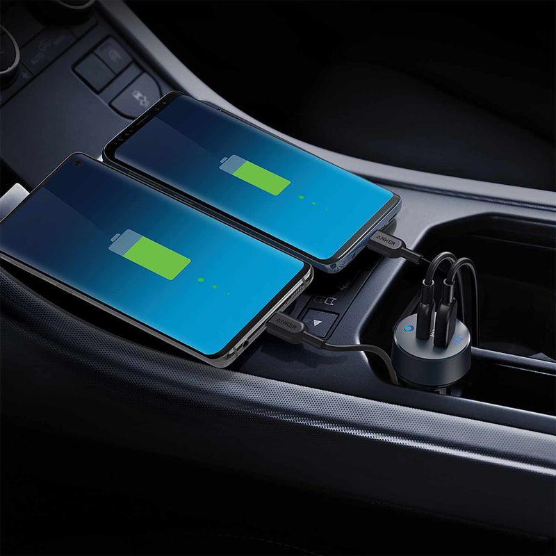 B2732HF15 35W Car Charger 2-Port USB-A/USB-C with USB-C Cable Black