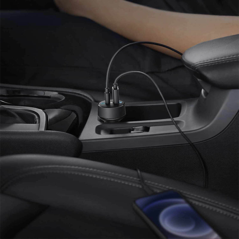 B2732HF15 35W Car Charger 2-Port USB-A/USB-C with USB-C Cable Black