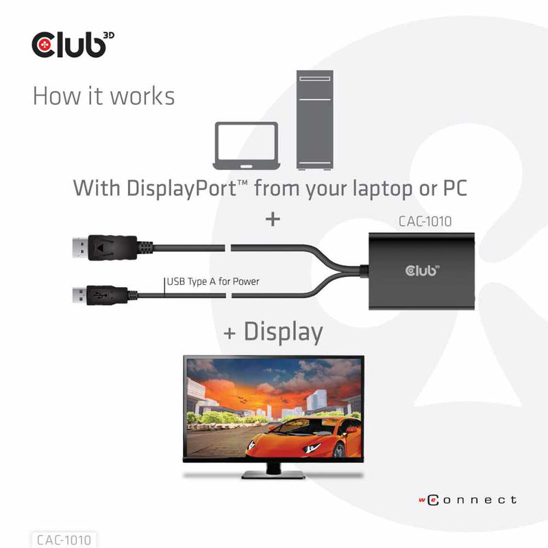 CAC1010 DisplayPort to Dual Link DVI-I Dual Link Active Adapter MAX RES 4K30HZ Black