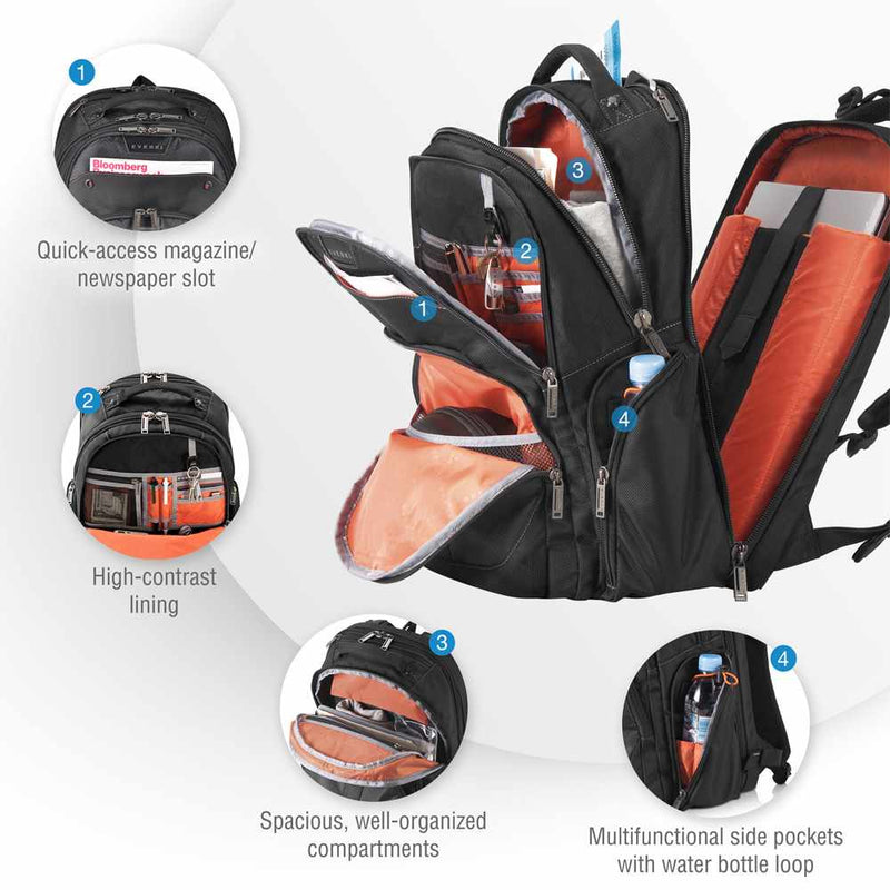 EKP121 Atlas Checkpoint Friendly Backpack 13-17.3 inch Black