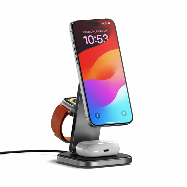 STQ31FMEA 3-In-1 Foldable Qi2 Wireless Charging Stand Space Gray