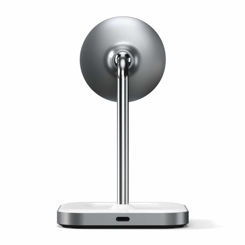 STWMCS2M Aluminum 2-in-1 Magnetic Qi Wireless Charging Stand Space Gray