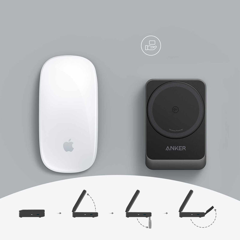 B2557J115 MagGo Qi2 3-in-1 15W Wireless Charging Station with MagSafe Black