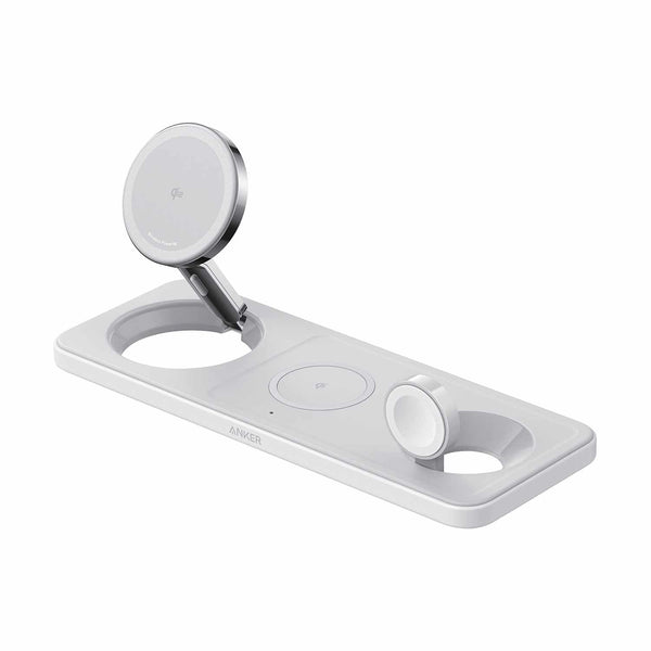 B25M11215 MagGo Qi2 3-in-1 Pad 15W Wireless Charging Station White