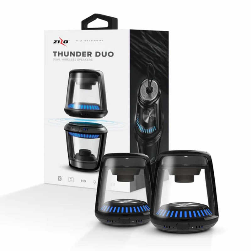 ZIZO Thunder Duo TWS Wireless Bluetooth Speaker Black